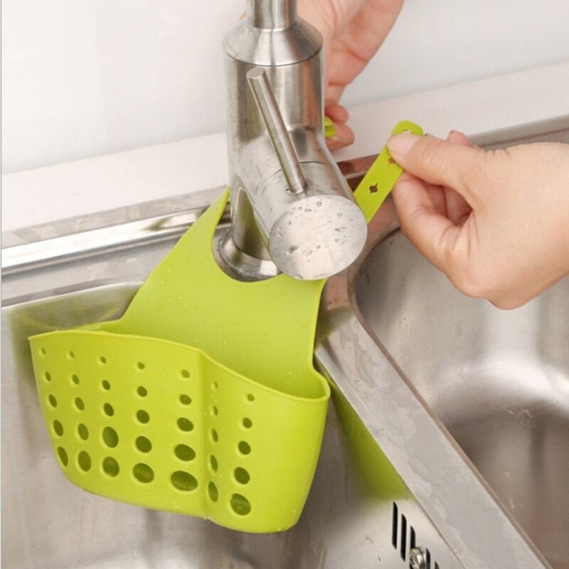 Sink Sponge Holder Modern Deals   Adjustable Snap Sink Sponge Storage Rack Main 0 