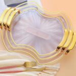 3 in 1 Acrylic Decorative Tray with Gold handle