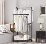 Double Pole Portable Clothes Rack With Wheels - Image 3