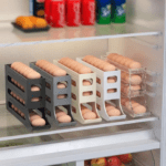 4 Layers Automatic Rolling Egg Holder Rack | Fridge Egg Storage Box - Image 3