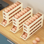 4 Layers Automatic Rolling Egg Holder Rack | Fridge Egg Storage Box - Image 4