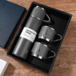 Steel Vacuum Flask Set with 3 Stainless Steel Cups Combo - 500ml - Keeps HOT/Cold - Image 6