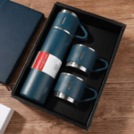 Steel Vacuum Flask Set with 3 Stainless Steel Cups Combo - 500ml - Keeps HOT/Cold - Image 8