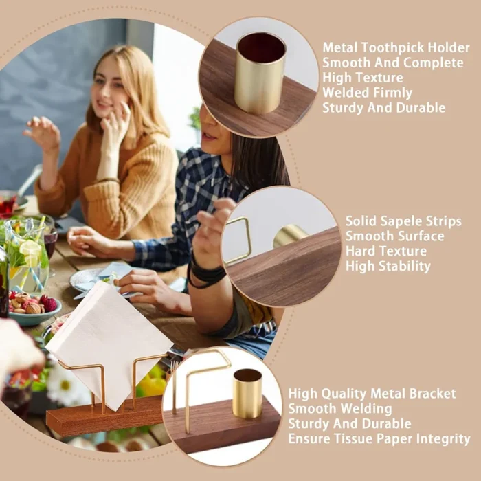 Napkin | Tissue Holder with Toothpick Holder - Image 3