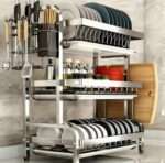 Stainless Steel Dish Rack with Drain Plate - Image 4