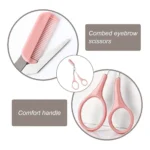 Eyebrow Trimmer Set | Stainless Steel Curved Eyebrow Razor Eyebrow Scissors With Comb - Image 5