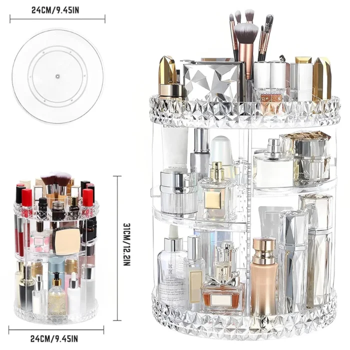 360 Degree Rotating Cosmetic Makeup Organizer - Image 2