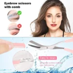 Eyebrow Trimmer Set | Stainless Steel Curved Eyebrow Razor Eyebrow Scissors With Comb - Image 9