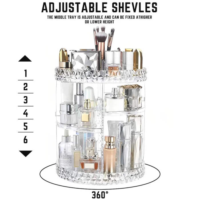 360 Degree Rotating Cosmetic Makeup Organizer - Image 10
