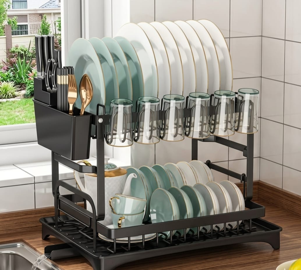 WhatsApp Image 2026-06-12 at 16.03.47 New Dish Drying Rack for Kitchen Counter With Drainage - Image 1