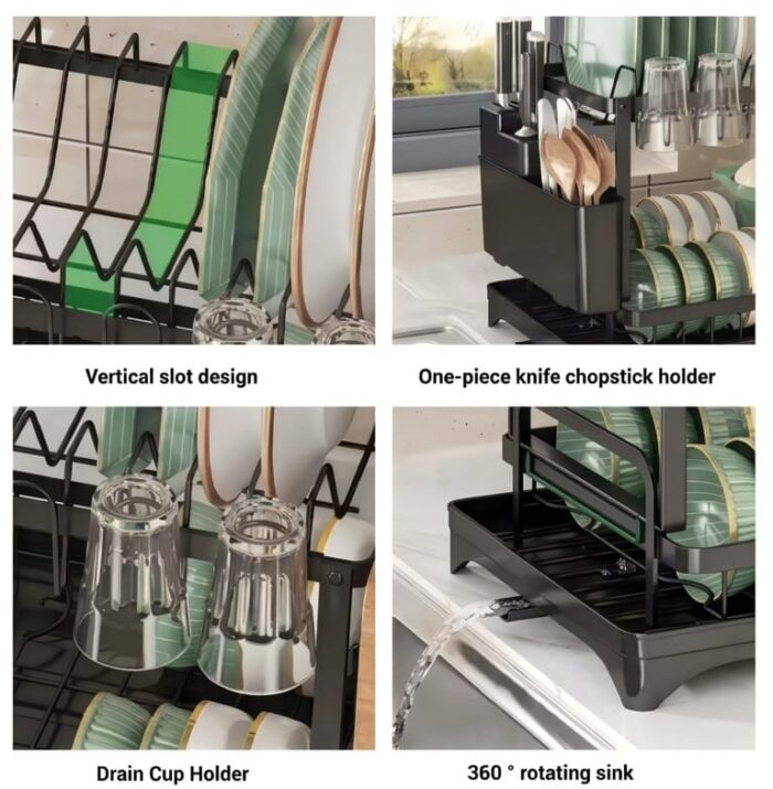 New Dish Drying Rack for Kitchen Counter With Drainage - Image 8