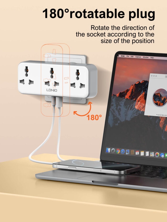 Ldnio 3 AC Outlets Portable Extension Power Socket SC3317 - Image 5