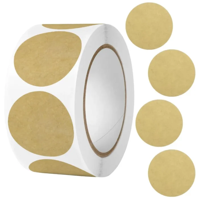 Round Kraft Adhesive Label Roll - Image 5