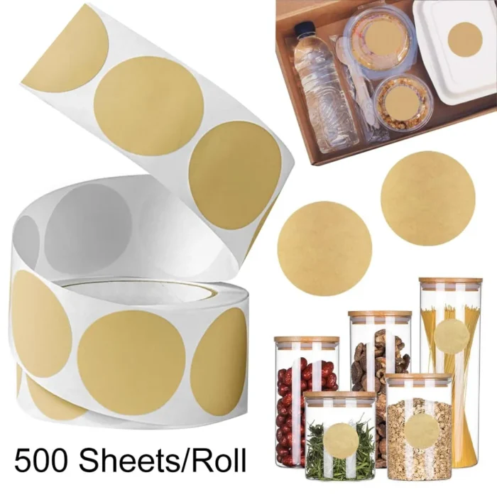 Round Kraft Adhesive Label Roll - Image 3