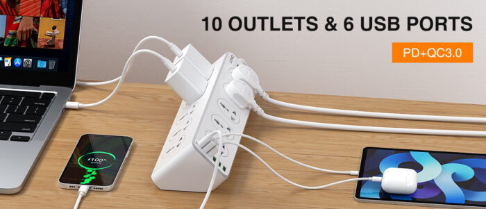 LDNIO 10 AC Outlets Universal Power Strip SC10610C - Image 7