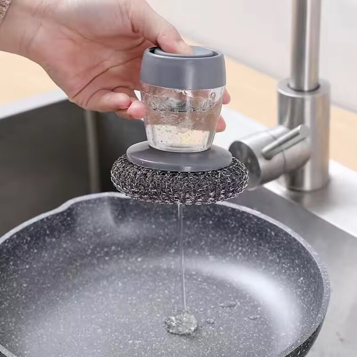Plastic Pot Cleaning Brush with dispensar - Image 6
