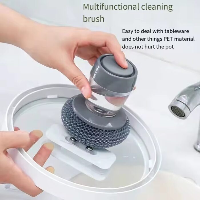 Plastic Pot Cleaning Brush with dispensar - Image 7