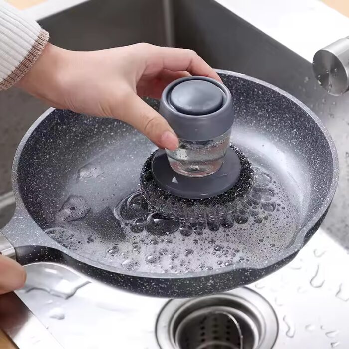 Plastic Pot Cleaning Brush with dispensar - Image 11