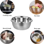 3 in 1 Stainless Steel Multifunctional Vegetable Fruits Washing Bowl Set - Image 8