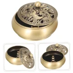 Brass Incense Burner with Lid Decorative - Image 3