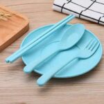 6 Pcs Wheat Straw Tableware Set - Image 3
