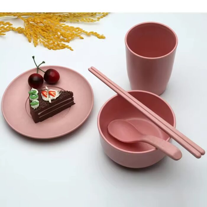 6 Pcs Wheat Straw Tableware Set - Image 7