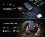 UGREEN 20000mAh 45W Power Bank with Built-in Cable – PB536 - 55988B - Image 4