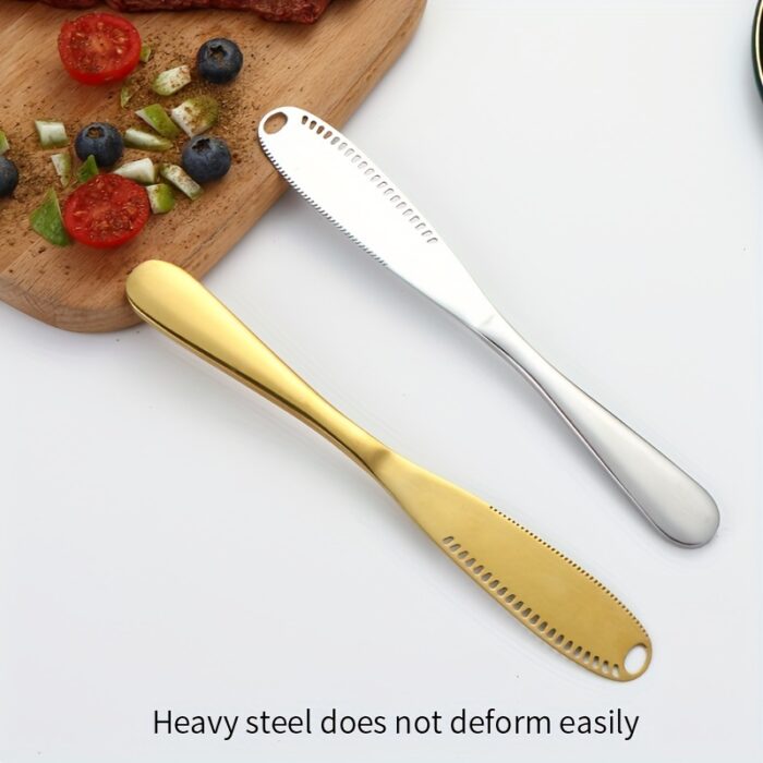 Stainless Steel Butter Knife With Hole Cheese Butter Cutter - Image 3