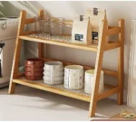 Double Layer Wooden Organizer Shelf - Image 3