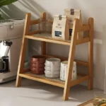 Double Layer Wooden Organizer Shelf - Image 6
