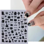Black Cat Nail Stickers - Image 6