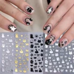 Black Cat Nail Stickers - Image 4