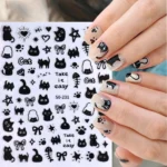 Black Cat Nail Stickers - Image 3