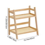 Double Layer Wooden Organizer Shelf - Image 2