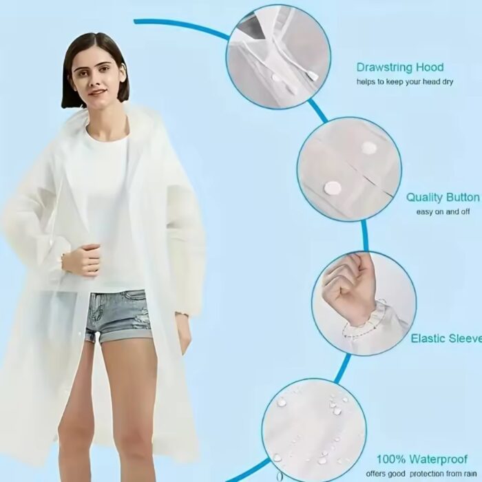 Hooded Rain Coat - Image 9