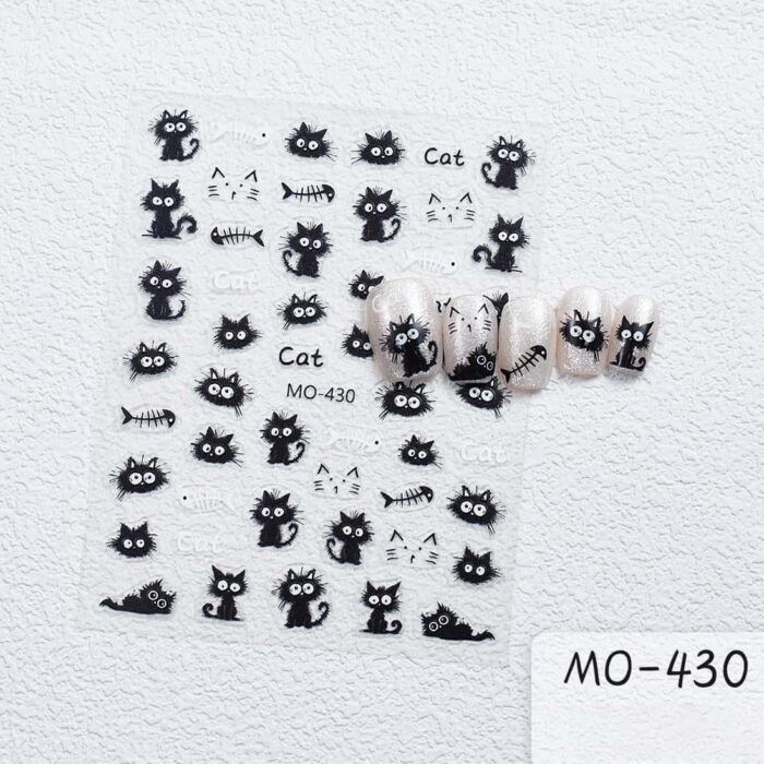 Black Cat Nail Stickers - Image 9