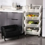 ABS vegetable basket 5 layer with wheels - Image 9