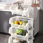 ABS vegetable basket 5 layer with wheels - Image 11