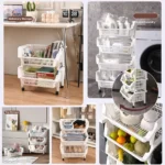ABS vegetable basket 5 layer with wheels - Image 10