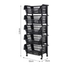 ABS vegetable basket 5 layer with wheels - Image 2