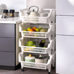 ABS vegetable basket 5 layer with wheels - Image 7