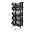 ABS vegetable basket 5 layer with wheels - Image 12