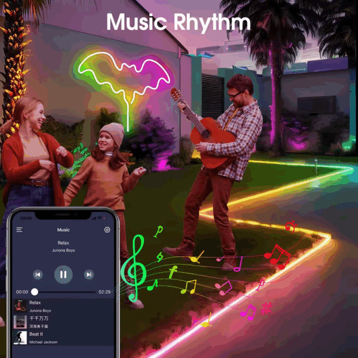 LED Neon Light Strip,5V USB Waterproof Bluetooth Diode Neon Tape - Image 8