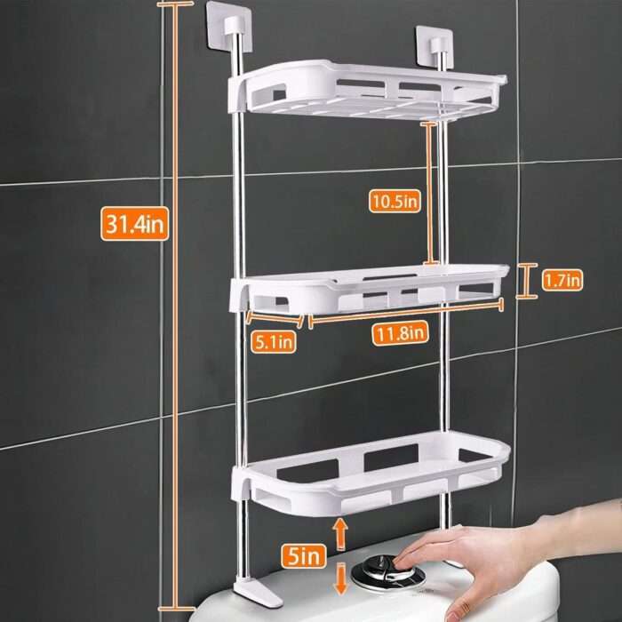 Three Layer Wall Mounted Bathroom Organiser - Image 2