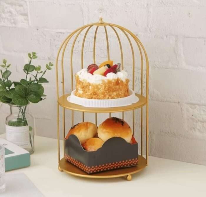 2 Layer Nordic Makeup Rack | Dessert Rack - Image 6