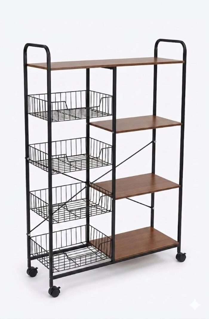 4 Layer Wooden and Iron Rack - Image 4