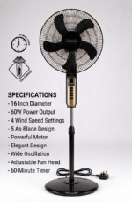 Wazuka Stand Fan 60W | 16 Inch - Image 2