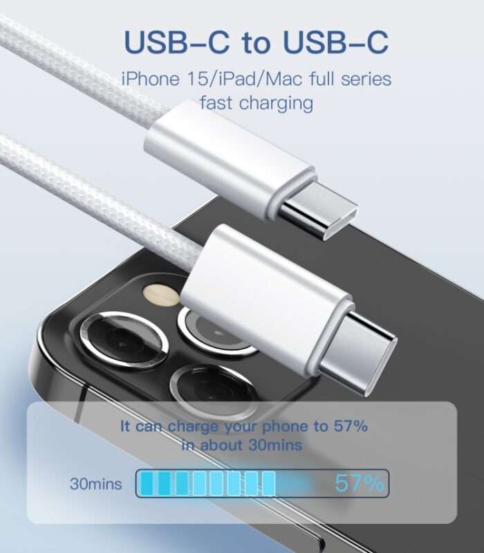 LDNIO LC902C USB 65W. Type C USB 3.2 Cable Fast Charging Data Cable for Iphone 2 Meters 65W - Image 4