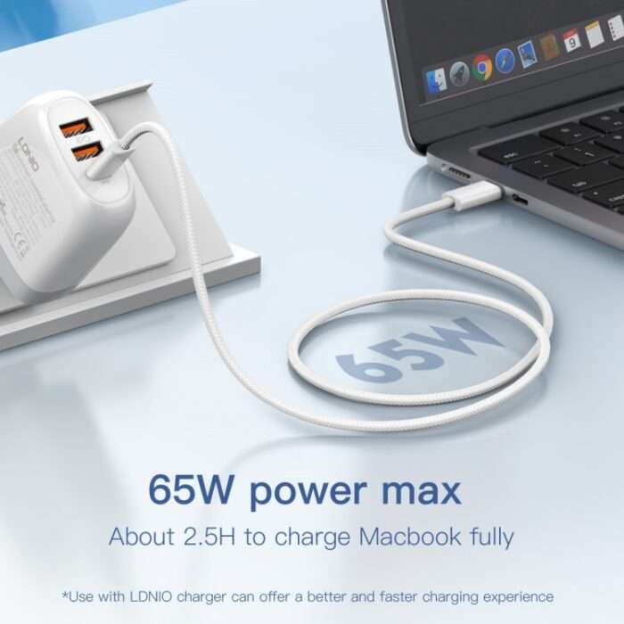 LDNIO LC902C USB 65W. Type C USB 3.2 Cable Fast Charging Data Cable for Iphone 2 Meters 65W - Image 6