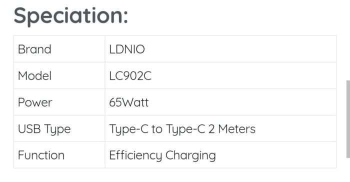 LDNIO LC902C USB 65W. Type C USB 3.2 Cable Fast Charging Data Cable for Iphone 2 Meters 65W - Image 8